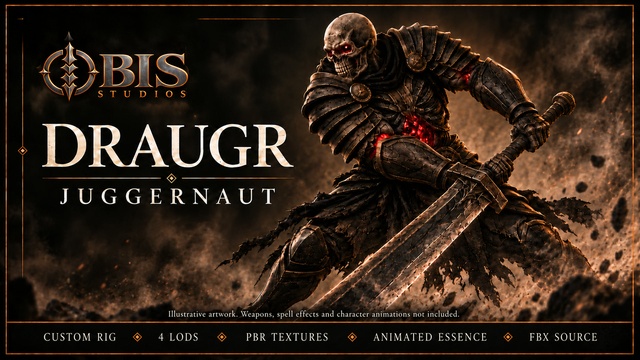 Draugr Juggernaut | Rigged Undead Warrior Character — product artwork